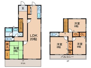 よもぎ貸家の物件間取画像